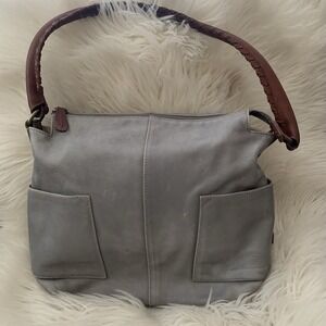 Sundance Hobo  Leather Shoulder Bag Pockets Whipped Stitch Handle Boho